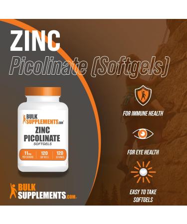 Zinc Picolinate Softgels 11mg - Immune Support Supplement - 120-Day Supply, 120 Softgels - Buy Online on GoSupps.com