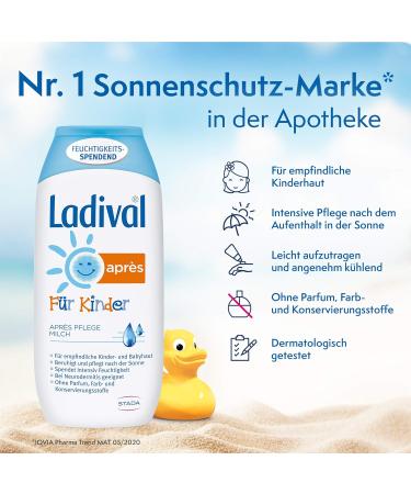 Ladival Children Sun Protection Gel & Aprs Lotion Set - LSF 50+ - Hypoallergenic Fragrance-Free No Colorants or Preservatives - 200ml Each - Ideal for Allergic Skin - Buy Online on GoSupps.com