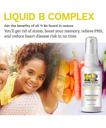 NanoRush Swarming B Complex Sublingual Spray - Complete Vitamin B Blend Dietary Supplement - Orange Cream Flavor - Buy Online on GoSupps.com