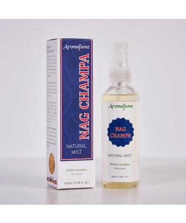Aromafume Nag Champa Natural Mist Spray 100 ml / 3.3oz | Made with Sandalwood, Jasmine, Ylang Ylang & Champa Flower extracts | Ideal for Meditation and Rituals | Non-Alcoholic, Non-Toxic & Vegan