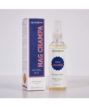 Aromafume Nag Champa Natural Mist Spray 100 ml / 3.3oz | Made with Sandalwood, Jasmine, Ylang Ylang & Champa Flower extracts | Ideal for Meditation and Rituals | Non-Alcoholic, Non-Toxic & Vegan - Buy Online on GoSupps.com