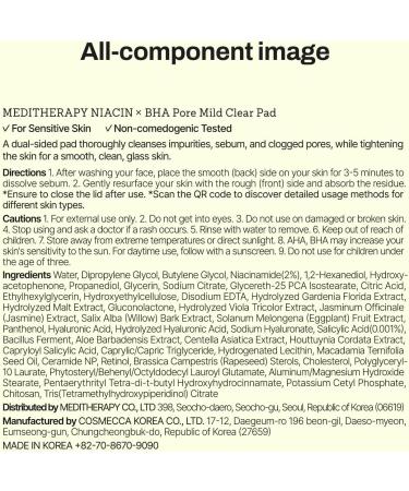 Niacin X BHA Pore Mild Clear Toner Pad - Korean Toner Pads for Face - Hydrating Face Toner for Pore Minimizer - Exfoliating Pore Care with Dual-Sided Pads - Gentle Blackhead Remover 60 Pads - Buy Online on GoSupps.com