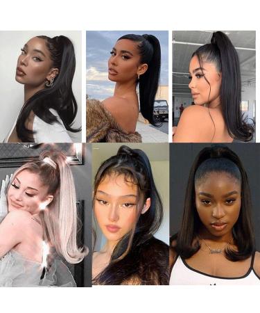 Buy High-Quality 55.8cm Dark Black Ponytail Extension - Realistic Wavy Braid Hair Piece with Bracket for Effortless Styling - Buy Online on GoSupps.com