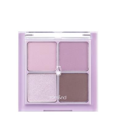 rom&nd Better Than Eyes Milk Series 4 Color Mini Palette W01 Dry Lavender  Blendable  Rich Colors  Velvety Texture  High Pigmented  Natural Looking  Long Lasting  Matte & Shimmer  Daily Eye Makeup