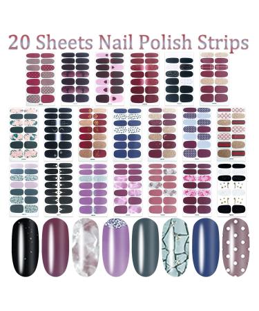 SILPECWEE 20 Sheets Nail Wraps for Women - Adhesive Nail Polish Strips with Nail File | Gel Nail Sticker Art - Buy Online on GoSupps.com