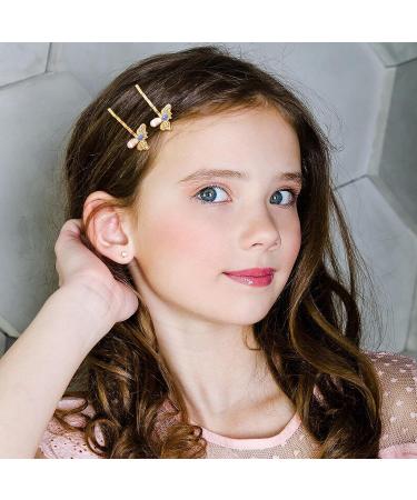 12-Piece Rhinestone Bee Hair Clip Set for Women - Yellow Pink Alloy Hair Accessories for Bride, Bridesmaid, Wedding, Party Styling - Buy Online on GoSupps.com