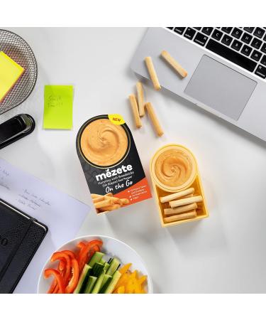 Mezete Fire Roasted Red Pepper Hummus with Bread Sticks 100% All Natural On the Go Hummus Cups Vegan Dip with No Preservatives Shelf-Stable and No Refrigeration Required 3.2 Ounce (Pack of 6) Hummus Pepper Red 3.2 Ounce (Pack of 6) - Buy Online on GoSupps.com