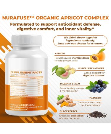 Apricot Amla Bilberry Rich in Antioxidants Supports Anti-Aging & Digestive Health with Acai Berry Quercetin Ginger Turmeric & Black Pepper 150 Capsules 150 count (pack of 1) - Buy Online on GoSupps.com