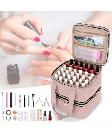 YARWO Nail Polish Organizer Case - Holds 72 Bottles - Dusty Rose - Detachable Storage Bag - for Nail Polishes and Nail Art Tools - Bag Only Patent Pending - Buy Online on GoSupps.com