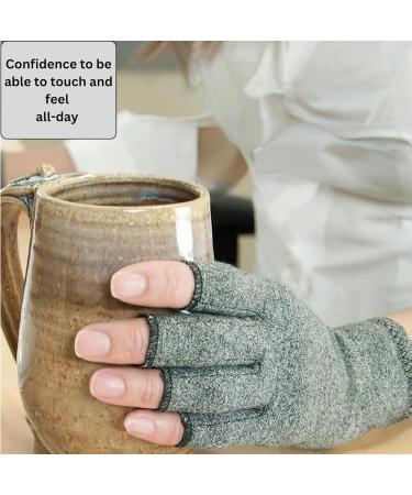 Arthritis Compression Gloves & Button Helper | Fingerless Carpal Tunnel Pain Relief for Men & Women | Wrist Brace for Rheumatoid & Tendinitis - 1 Pair - Buy Online on GoSupps.com