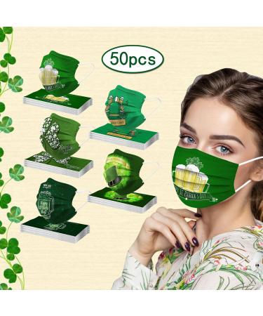 50PCS St Patricks Day Disposable Face_M sks for Adults 3-Layer Breathable Protection Holiday Party Decorations for Women Men - Buy Online on GoSupps.com