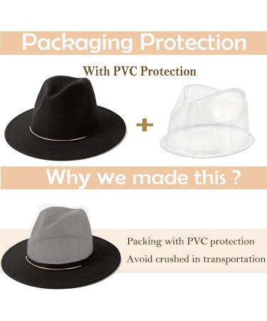 HUDANHUWEI Women's Wide Brim Fedora Hat with Belt Buckle - Panama Cap in Black - Buy Online on GoSupps.com