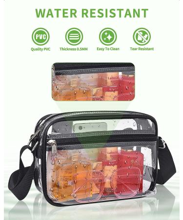 MAY TREE Clear Crossbody Bag Stadium Approved 0.5MM Thick PVC - Black - Buy Online on GoSupps.com
