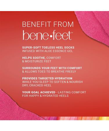 Benefeet Toeless Aloe Moisturizing Heel Socks - Overnight Foot Rejuvenation for Soft, Hydrated Skin - Coconut Oil, Aloe & Jojoba - 1 Pair - Buy Online on GoSupps.com