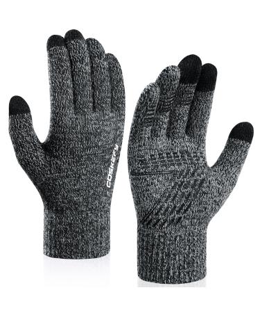 Coskefy Gloves Men Women Winter Fleece Stretch Stretch Heads Touchscreen Gloves Weat Warm Comfortable Running Gletting Birthday Sport Bicycle Riding Camping Work Black and White Men