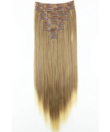 CAISHA by PRETTYSHOP XXL 20 Long 8 Pieces Clip In Extensions Hair Extension Synthetic Fiber Dark Blond Mix #12T613 - CES119 - Buy Online on GoSupps.com