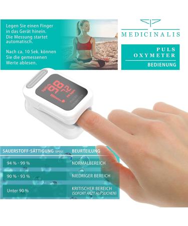Buy Medicinalis Pulsoximeter - Accurate Finger Pulse Oximeter with Heart Rate & SPO2 Display - OLED One Touch Operation Long Battery Life - International Shipping Available - Buy Online on GoSupps.com