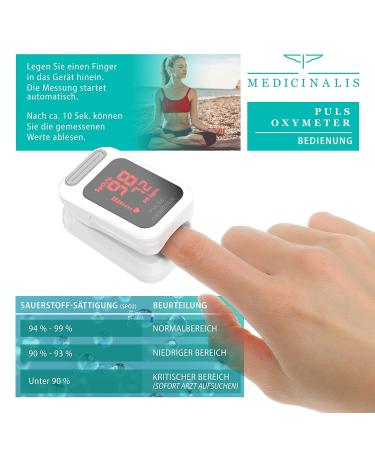 Medicinalis Pulse Oximeter - Accurate Heart Rate & SpO2 Monitoring | Pain-Free Finger Application - International Shipping - Buy Online on GoSupps.com