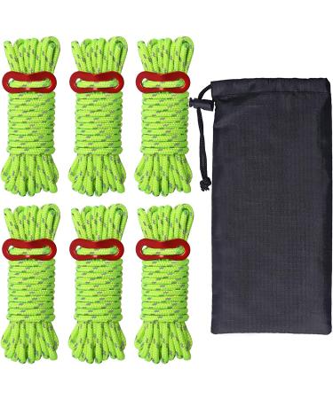 Hikeman 4mm Outdoor Guy Lines Tent Cords with Aluminum Adjuster - Fluorescent Green | Lightweight Rope for Camping, Hiking, Backpacking - Buy Online on GoSupps.com