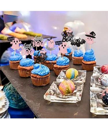24 Pack Halloween Cupcake Toppers Bat Little Boo Ghost Cupcake Picks for Happy Halloween Theme Party Baby Shower Birthday Party Cake Decorations Supplies Pink Black - Buy Online on GoSupps.com