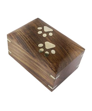 Indian Glance Rosewood Pet Urn Box - Peaceful Pet Memorial Keepsake Urn for Dogs Cats (Small : 6" x 4" x 3" - 45lbs or 20kg)