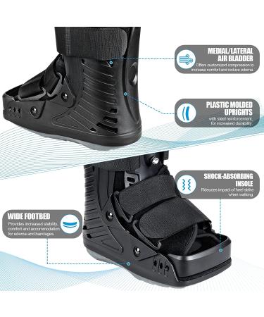 NEENCA Medical Inflatable Walking Boot  Air Cam Walker Fracture Boot  Orthopedic Boot for Ankle Foot Pain Recovery Sprained Ankle  Stress Fracture Broken Foot Achilles Tendonitis. Short Version-USA042 Large - Buy Online on GoSupps.com