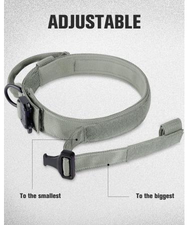 Joytale Tactical Dog Collar for Large Dogs | Durable Gray Dog Collar with Handle & QR Code Dog Tag | Ideal for Active Pets - Buy Online on GoSupps.com