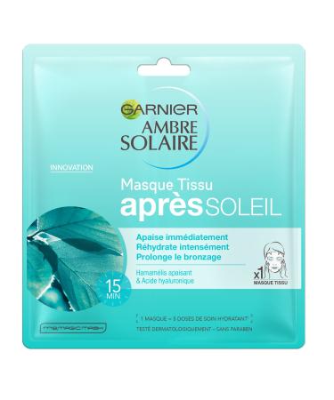 Garnier Ambre Solaire Ultra Hydrating/Regenerating After-Sun Tissue Mask - Pack of 2