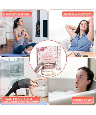 Shop White Sage Candle 4 Pack - 220 Hours Burn Time | Healing Journey with Sage Leaf Rose & Essential Oil - Buy Online on GoSupps.com