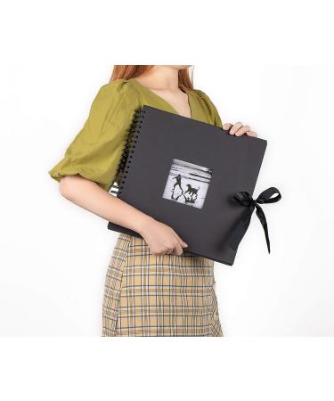 12x12 Inch Wedding Scrapbook Photo Album with 216 Photo Corners - 60 Pages, Black - Buy Online on GoSupps.com