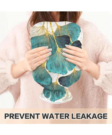 NAANLE Hot Water Bottle with Cover - Ginkgo Leaf Design | 1L Heat Bottle for Back Pain Relief & Cold Therapy | Hand & Foot Warmer - Buy Online on GoSupps.com