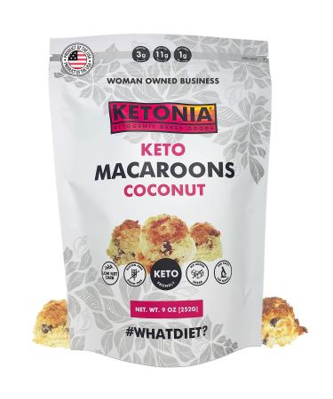 Keto Coconut Macaroons - Healthy Snacks - 1/2 G Net Carb - Gluten Free Snacks - 16 Artisan Macaroons - Keto Snack - Zero Added Sugar - Woman Owned Business