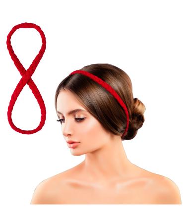 Sage Sultana Braided Headbands for Adults - Stretchy Hair Bands Hair Accessories for Yoga Workouts Gift for Her (red)