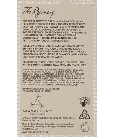 Refinery by Aromatherapy Associates Beard & Shave Oil 30ml - Nourishing Skincare for Men - Buy Online on GoSupps.com