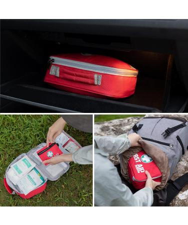 General Medi 2-in-1 First Aid Set - 215-Piece Premium Kit & 43-Piece Mini Set for Home Car Travel Sports & Camping - Perfect Emergency Supplies (Red) - Buy Online on GoSupps.com