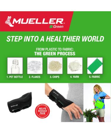 Mueller Greenline Fitted Wrist Brace - Size L/XL Left Hand - Black Wrist Support for Maximum Comfort and Stability | International Shipping Available - Buy Online on GoSupps.com