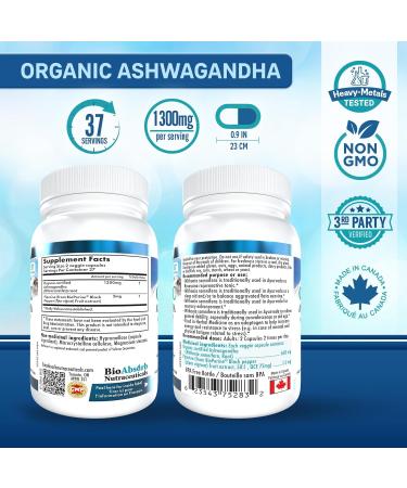 Organic Ashwagandha Supplement 650mg 18-Day Supply 75 Count - Buy Online on GoSupps.com