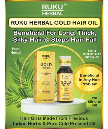 Ruku Herbal Gold Hair Oil 50ML - Nourishing & Revitalizing Hair Treatment for All Hair Types | Buy Online Internationally - Buy Online on GoSupps.com
