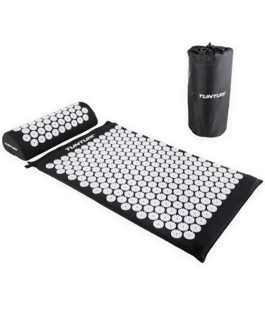 Tunturi acupressure mat with pillow - acupuncture mat - sting mat for back neck foot full body - 2in1 nail mat acupressure mat - anti stress - 68x42x2cm - black - Buy Online on GoSupps.com