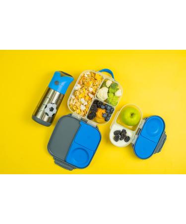 b.box Silicone Food Storage Container with Two Sealed Compartments - Reusable Snack Box for Kids (Blue Slate) - Buy Online on GoSupps.com
