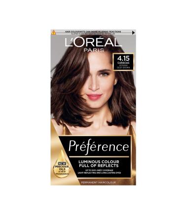 L'Oreal Paris Preference Hair Dye Long Lasting Luminous Permanent Hair Colour 4.15 Caracas 4.15 CARACAS 1 count (Pack of 1)
