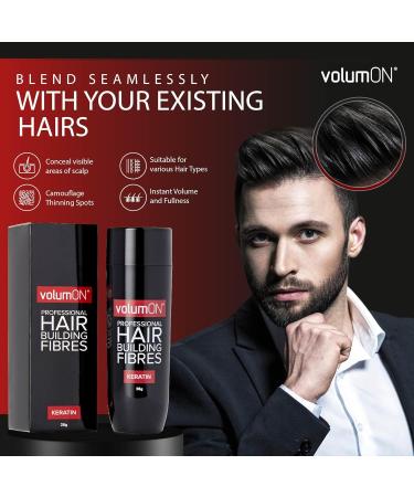 Volume Hair Fibers x2 VOLUMON Keratin Hair Building Fibers for Thinning Hair Instantly Conceals Thinning Areas for Fuller Thicker Hair for Men and Women 28g x2 + Optimizer & Applicator Light Brown - Buy Online on GoSupps.com