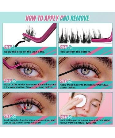 Eyelash Extension Kit - 84Pcs DIY Kit with Lash Bond & Seal Applicator Tool for Clusters | AMZGlRL Blushing D-Mix - Buy Online on GoSupps.com
