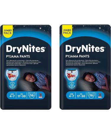 Huggies Drynites 4-7 Years Boys - Nighttime Underwear Set (32 Diaper Pants) for Bedwetting - Ultimate Comfort & Protection - Buy Online on GoSupps.com