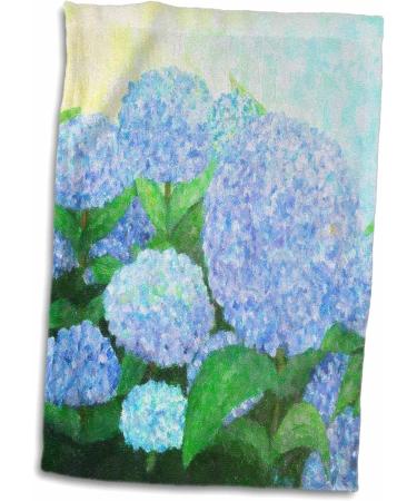 3D Periwinkle Blue Hydrangeas Rose Painting Towel - 15 x 22 | TWL_59780_1 - Buy Online on GoSupps.com