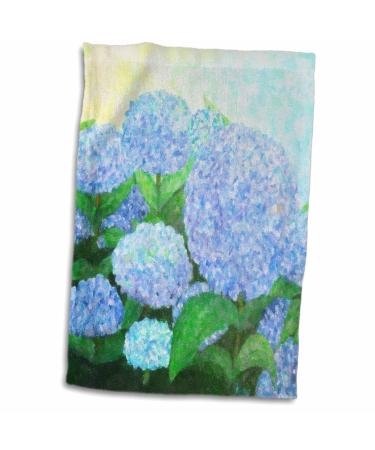 3D Rose Painting of Periwinkle Blue Hydrangeas TWL_59780_1 Towel  15 x 22