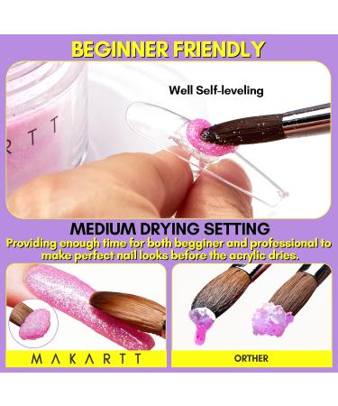 Makartt Grey Glitter Acrylic Powder for Nail Extension - No Lamp Needed | Nail Salon Quality - Buy Online on GoSupps.com