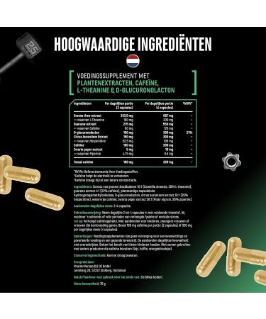 VitamineVersand 24 Focus Caps 120 Capsules Mental Performance Blend with LTheanine Green Tea Guarana Citrus Aurantium Extract Caffeine DGlucuronolactone High Dose Vegan - Buy Online on GoSupps.com