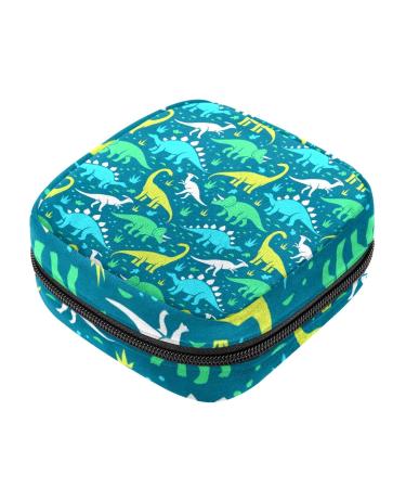 Dinosaur Print Pattern Sanitary Napkin Storage Bag Portable Period Kit Bag Pad Pouches for Period Menstrual Cup Bag with Zipper Sanitary Pad Pouch for Women Teen Girls Ladies Color 3