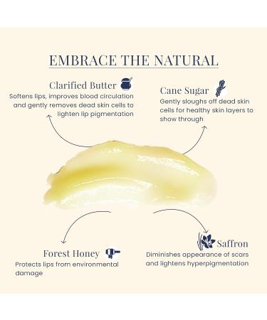 Leaf Monk Ayurvedic Lip Scrub | Exfoliating & Moisturizing with Saffron, Cane Sugar, Butter & Honey | 10g - Buy Online on GoSupps.com
